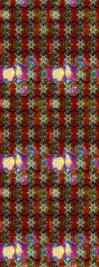 Kahverengi ve kırmızı renkte çiçekler. Çiçek desenli eskiz. Tişört baskısı için çiçek boyama rasteriName.