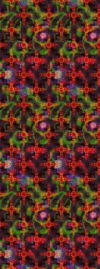 Renkli Bahar Teması eskiz kalıbı. Düz Çiçek Elementleri Tasarımı. Raster illüstrasyonundaki çiçek desenli çizim. Süslü kumaş deseni.