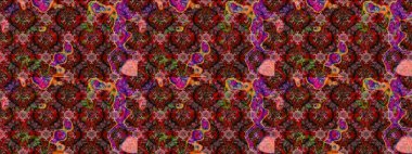 Kahverengi ve kırmızı renkler üzerine çiçek desenli eskiz, el yapımı papatyalar, papatyalar. Tekrarlayan çiçek arkaplanı, zarif kahverengi ve kırmızı çiçek duvar kağıdı.