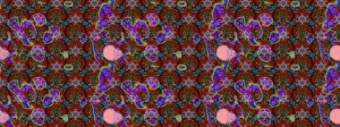 Küçük çiçekli yay deseni çiz. Raster illüstrasyonu. Suluboya tarzında kırmızı ve kahverengi renkler üzerine.