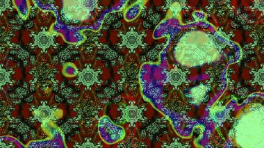 Raster çiçek desenli çiçek deseni, yapraklar, dekoratif elementler, sıçrama, lekeler, el çizimi kontur çizgileri ve Doodle çizim stili, grafik raster çizim çizimi.