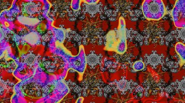 Çiçek desenli eskiz, darbeler, sıçramalar, yaz çiçekleri. Raster illüstrasyonu. Gri ve kırmızı renkte çiçekler.