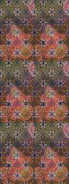 Renkli Yaz Temalı eskiz kalıbı. Düz Çiçek Elementleri Tasarımı. Çiçekli eskiz çizimi. Kahverengi renkte çiçekler.