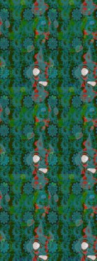 Düz Çiçek Elementleri Tasarımı. Renkli Bahar Teması eskiz kalıbı. Eskiz klasiği. Raster Şirin kumaş deseni.