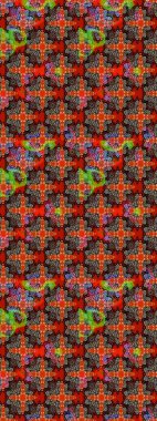 Düz Çiçek Elementleri Tasarımı. Kırmızı ve kahverengi renkte zarif çiçekli suluboya. Raster illüstrasyonu. Renkli Bahar Teması çizim şablonu.