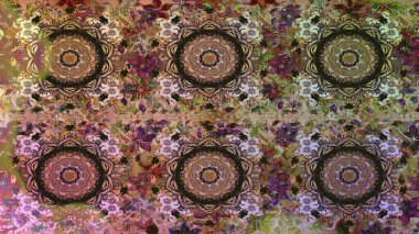 Paisleys zarif çiçek desenli arkaplan duvar kâğıdı çizimi. Klasik stil, güzel, modern, 3D çizgili. Altın, kahverengi, desensiz çiçek yaprakları ve süslemeleri var..