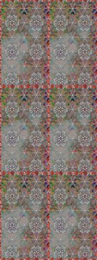 Düz Çiçek Elementleri Tasarımı. Asya tekstil tarzında. Raster illüstrasyonu. Güzel kumaş deseni. Kusursuz çiçek deseni. Renkli Bahar Teması Kusursuz Arkaplan.