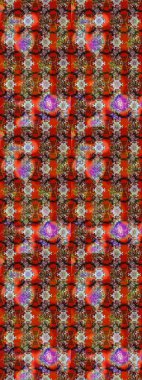 Çok renkli, zarif küçük çiçekler ve komik böcekler, raster desen, illüstrasyon.