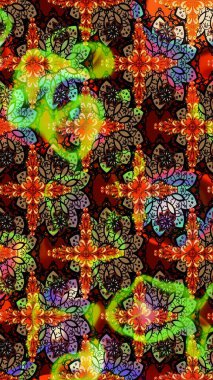 Taslak dekoratif arka plan, çiçek mandala. Siyah renklerde. Çiçek. Raster illüstrasyonu.