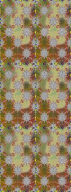 Kahverengi ve nötr renklerde çiçekler. Küçük çiçekteki sevimli çiçek deseni. Raster illüstrasyonu.