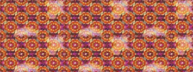 Kahverengi ve turuncu renklerde altın desenli altın elementler. Kusursuz damaske klasik altın desen. Raster illüstrasyonu. Tekrarlayan ögelerle soyut arkaplan Raster.