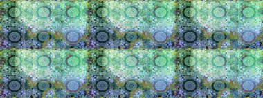 Raster illüstrasyonu. Oriental raster klasik mavi, yeşil ve altın desenli. Kusursuz soyut arkaplan.