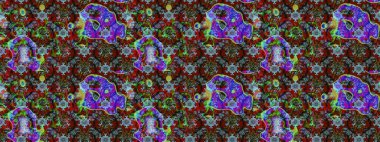 Tomurcukları papatya çiçekleri olan sevimli bir çiçek deseni. Eskiz geçmişi. Raster illüstrasyonu. Kumaş, tekstil, duvar kağıdı baskısı için. Eski usul. Miles Fleur, dandik süs.