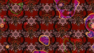 Doğal kozmetik ürünleri, parfüm, çiçekçi dükkanı için bahar ihalesi tasarımı. Paket kağıdı için en iyisi. Kahverengi ve kırmızı lale çiçekli Raster eskiz deseni. Karşılama ya da düğün geçmişi olarak kullanılabilir.