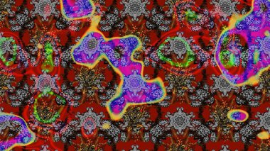 Chichi 'nin kumaş kalıbını çiz. Düz Çiçek Elementleri Tasarımı. Çiçek deseni. Raster illüstrasyonu. Renkli Bahar Teması çizim şablonu.