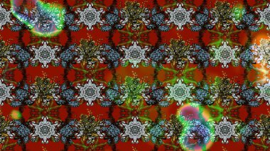 Raster illüstrasyonu. Kahverengi ve kırmızı renklerde güzel bir tekstil. Suluboya çiçekli çiçek deseni.