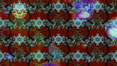 Raster illüstrasyonu. Küçük çiçekteki sevimli çiçek deseni. Kırmızı ve kahverengi renkte çiçekler.