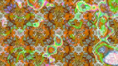 Renkli Bahar Teması eskiz kalıbı. Raster illüstrasyonundaki çiçek desenli çizim. Süslü kumaş deseni. Düz Çiçek Elementleri Tasarımı.