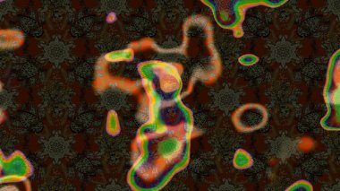 Yumuşak, bahar çiçekleri kahverengi ve gri renklerde. Raster illüstrasyonu. Çiçek ve yapraklı karalama şeklinde Raster çiçek deseni.