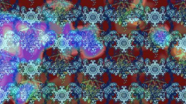 Klasik taslak çizimi. Raster çiçek izi. Çiçek mavisi ve nötr çizim deseni.