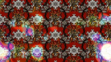 Raster illüstrasyonundaki çiçek desenli çizim. Kahverengi ve gri renkli çiçekler. Renkli Bahar Teması eskiz kalıbı. Düz Çiçek Elementleri Tasarımı.