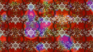 Parlak renkli çiçekleri ve kahverengi ve kırmızı renkte yaprakları olan harika bir çiçek deseni. Halk tarzı. Modern çiçek arkaplanı. Moda baskıları için zarif bir şablon.