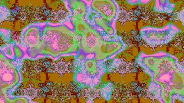 Çiçekli karalama şeklinde Raster çiçek deseni. Yumuşak, yaz çiçekleri yeşil ve pembe renklerde. Raster illüstrasyonu.