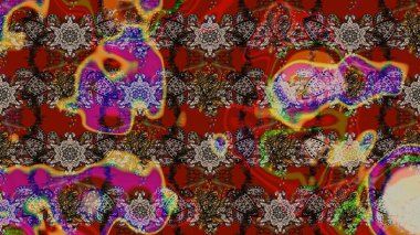 Çiçekler suluboya eskiz deseni. Raster Stili kumaş deseni.