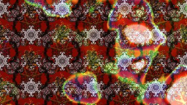 Eskiz arkaplan modeli. Raster - stok. Yapraklı çiçekler ve papatya çiçekleri kahverengi ve kırmızı renklerde.