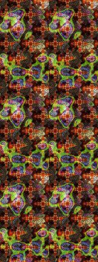 Kahverengi ve siyah renkli çiçekler. Düz Çiçek Elementleri Tasarımı. Renkli Bahar Teması eskiz kalıbı. Raster illüstrasyonunda çiçek deseni çizimi.