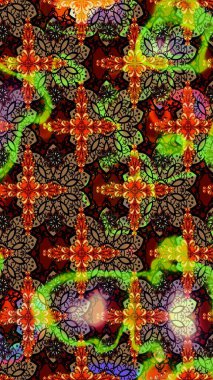 Siyah ve kahverengi renkte çiçekler. Raster illüstrasyonu. Küçük çiçekte sevimli çiçek deseni var..