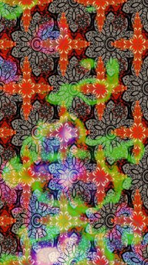 Hediye ambalaj kağıdı, tebrik kartları, posterler ve pankart tasarımı. Raster düz çiçek çizim deseni. Çiçekler bej ve yeşil renklerde.