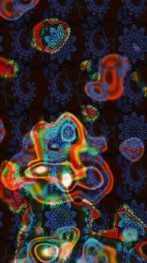 Gri ve kahverengi yapraklı yabani çiçekler. Raster illüstrasyonu. Eskiz arkaplan modeli. Suluboya, elle çizilmiş.