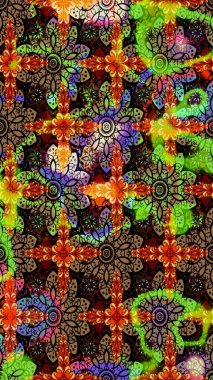 Raster illüstrasyonundaki çiçek desenli çizim. Siyah ve kahverengi renkte çiçekler. Renkli Bahar Teması eskiz kalıbı. Düz Çiçek Elementleri Tasarımı.