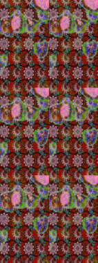 Yumuşak, yaz çiçekli arka plan. Çiçekli karalama şeklinde Raster çiçek deseni. Kahverengi ve pembe renkte çiçekler.