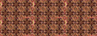 Altın antika ortaçağ dekoratifi, yapraklar ve kahverengi ve bej renklerde altın desenli süslemeleri olan dikişsiz bir şablon. Kusursuz kraliyet lüksü, altın barok kumaş rengi..