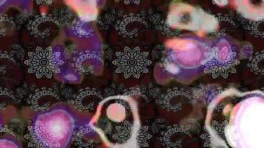 Renkli unsurlarla hareketli arka plan görüntüleri. Çiçekler. Eski model. Bayrak tarzı. Video kaydı. Şablon. Döngü. Kusursuz.. 