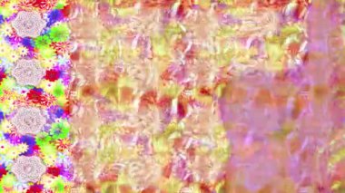 Renkli unsurlarla hareketli arka plan görüntüleri. Çiçekler. Eski model. Bayrak tarzı. Video kaydı. Şablon. Döngü. Kusursuz.. 