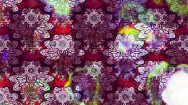 Renkli unsurlarla hareketli arka plan görüntüleri. Çiçekler. Eski model. Bayrak tarzı. Video kaydı. Şablon. Döngü. Kusursuz.. 