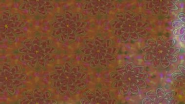 Renkli unsurlarla hareketli arka plan görüntüleri. Çiçekler. Eski model. Bayrak tarzı. Video kaydı. Şablon. Döngü. Kusursuz.. 