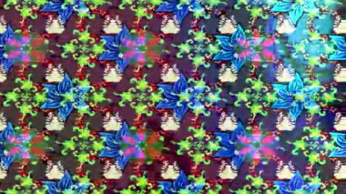 Renkli unsurlarla hareketli arka plan görüntüleri. Çiçekler. Eski model. Bayrak tarzı. Video kaydı. Şablon. Döngü. Kusursuz.. 