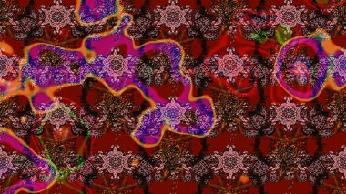 Raster deseni. Kahverengi ve kırmızı el çizimi desen. Sanat ilham verici ve kırmızı stil çiçekler ve arka plan bırakır. Karalama çiçekleri çizim deseni.