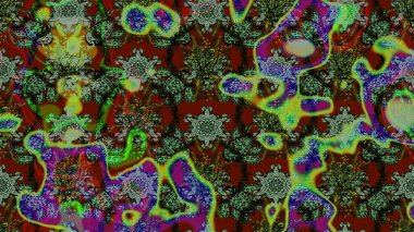 Yeşil ve gri renkli çiçekler. Çiçekli karalama şeklinde Raster çiçek deseni. Yumuşak, bahar çiçekli arka plan.