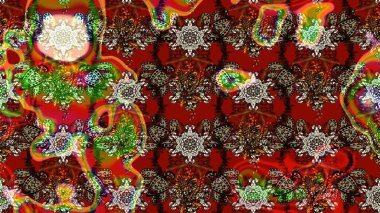 Güzel kumaş deseni. Bahar çiçekleriyle güzel bir çiçek deseni çizmişsin. Raster illüstrasyonu.