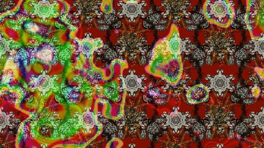 Raster güzel kumaş deseni çiziyor. Renkli Bahar Teması eskiz kalıbı. Düz Çiçek Elementleri Tasarımı. Çiçek deseni.