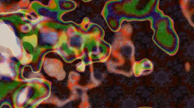 Kahverengi ve yeşil renklerde etnik çiçeklerle süslenmiş zarif bir eskiz şekli. Raster Çiçek İllüstrasyon Şirin Tekstil.