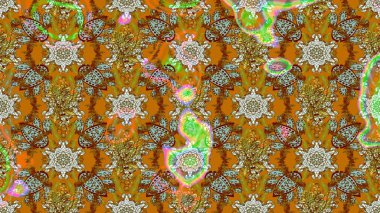 Düz Çiçek Elementleri Tasarımı. Güzel kumaş deseni. Raster illüstrasyonu. Renkli Bahar Teması eskiz kalıbı. Zentangle soyut çiçekleri. Çiçek tozu..