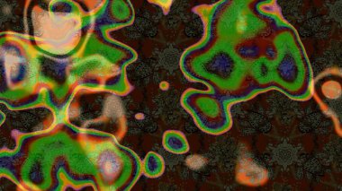 Kahverengi ve yeşil renklerde zarif çiçekli suluboya. Düz Çiçek Elementleri Tasarımı. Renkli Bahar Teması eskiz kalıbı. Raster illüstrasyonu.