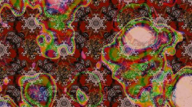 Raster illüstrasyonu. Ultraviyole kumaş deseni. Organik motif arka planı. Çizim deseni.