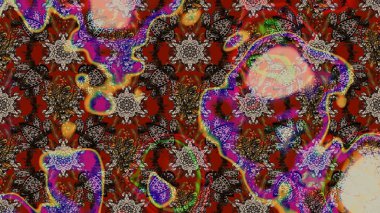 Renkli Bahar Teması eskiz kalıbı. Çiçekli çizim şekli. Kahverengi ve kırmızı renkte çiçekler. Düz Çiçek Elementleri Tasarımı.